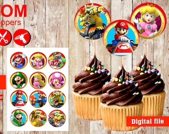 DIRECT DOWNLOADEN: cupcaketoppers met digitaal bestand