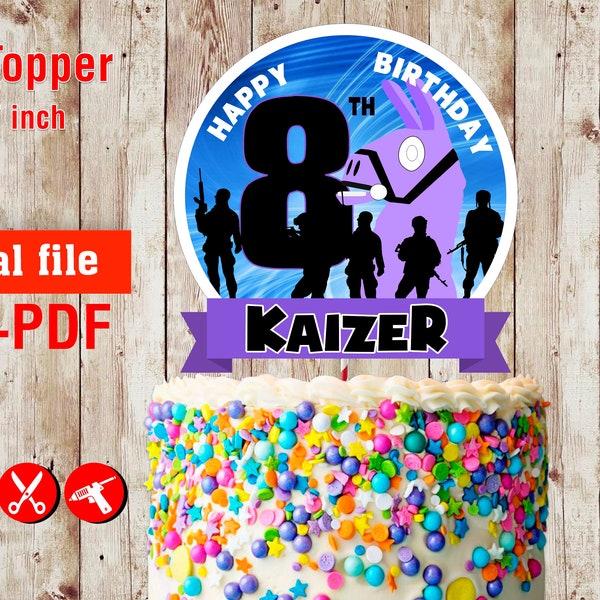 Personalized DIGITAL file Cake Topper - digital file ONLY- Video Game Inspired  cake topper Printable digital file