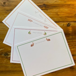 20 personalisierte Karte - Aquarell Tiere und Objekte zur Auswahl -