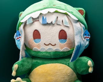 Gawr Gura Dino Plushie - Regalo Hololive VTuber / Peluche Kawaii