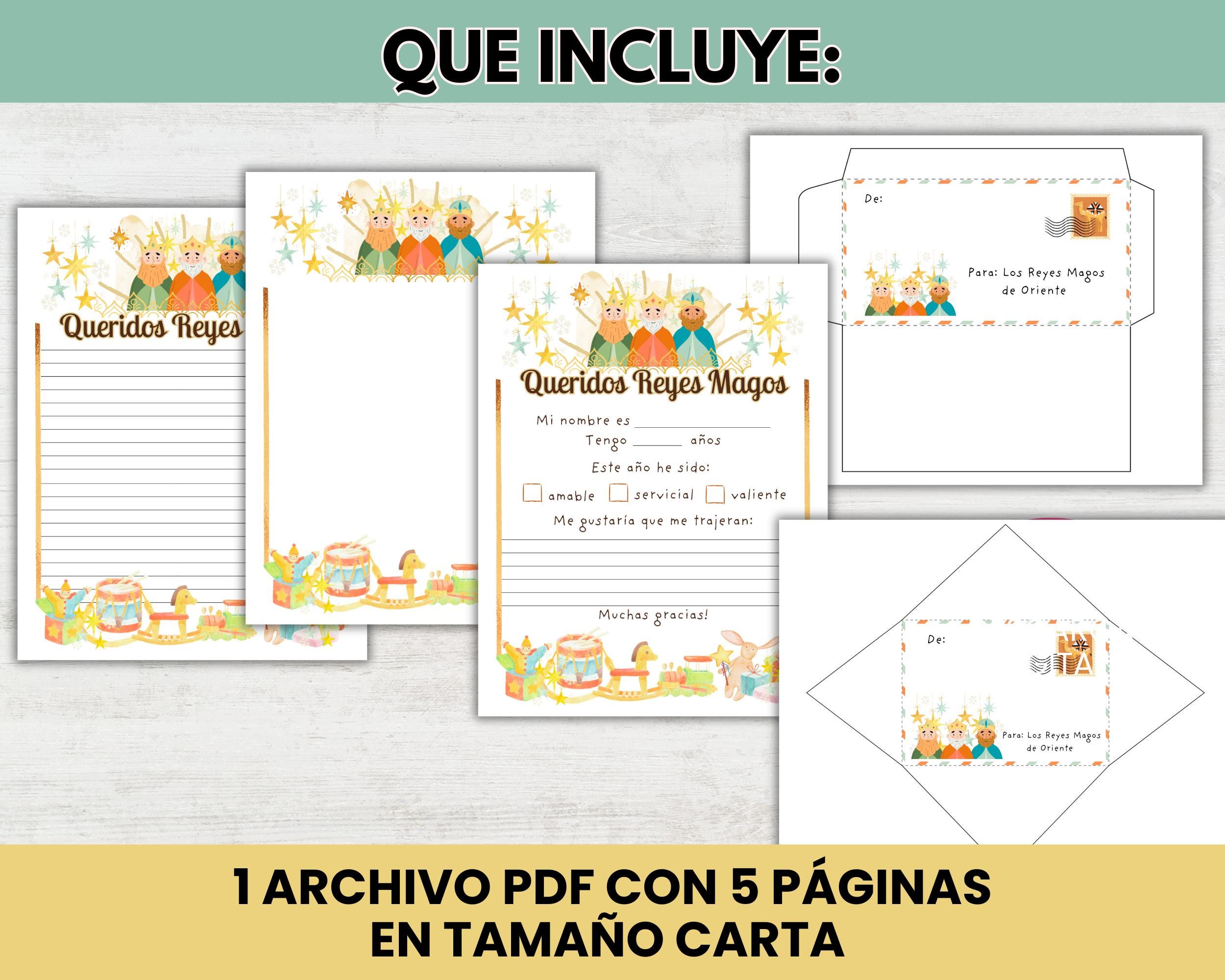 Carta Para Los Tres Reyes Magos Imprimible, Letter to Three Wise Men in ...