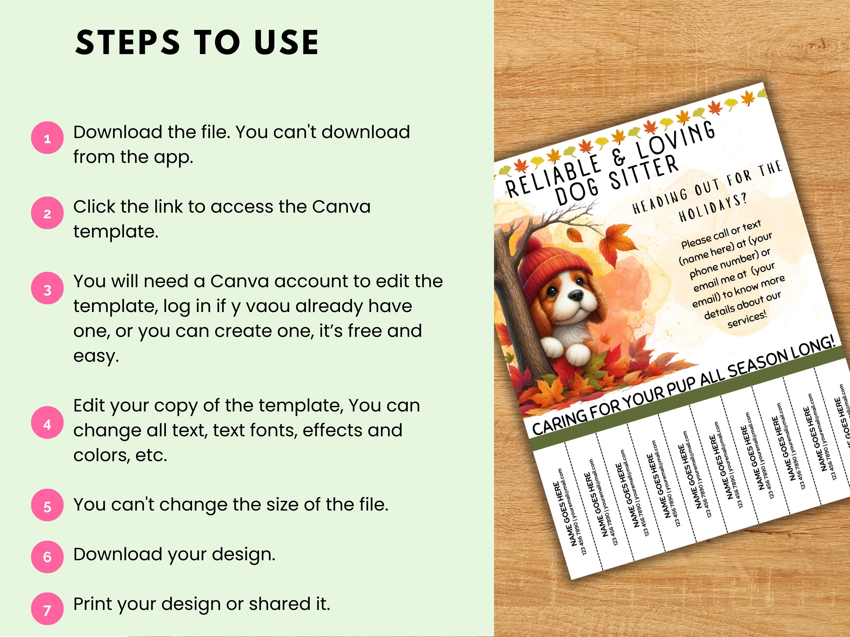Editable Pet Sitter Flyer Template Dog Sitter Flyer Doggy Daycare