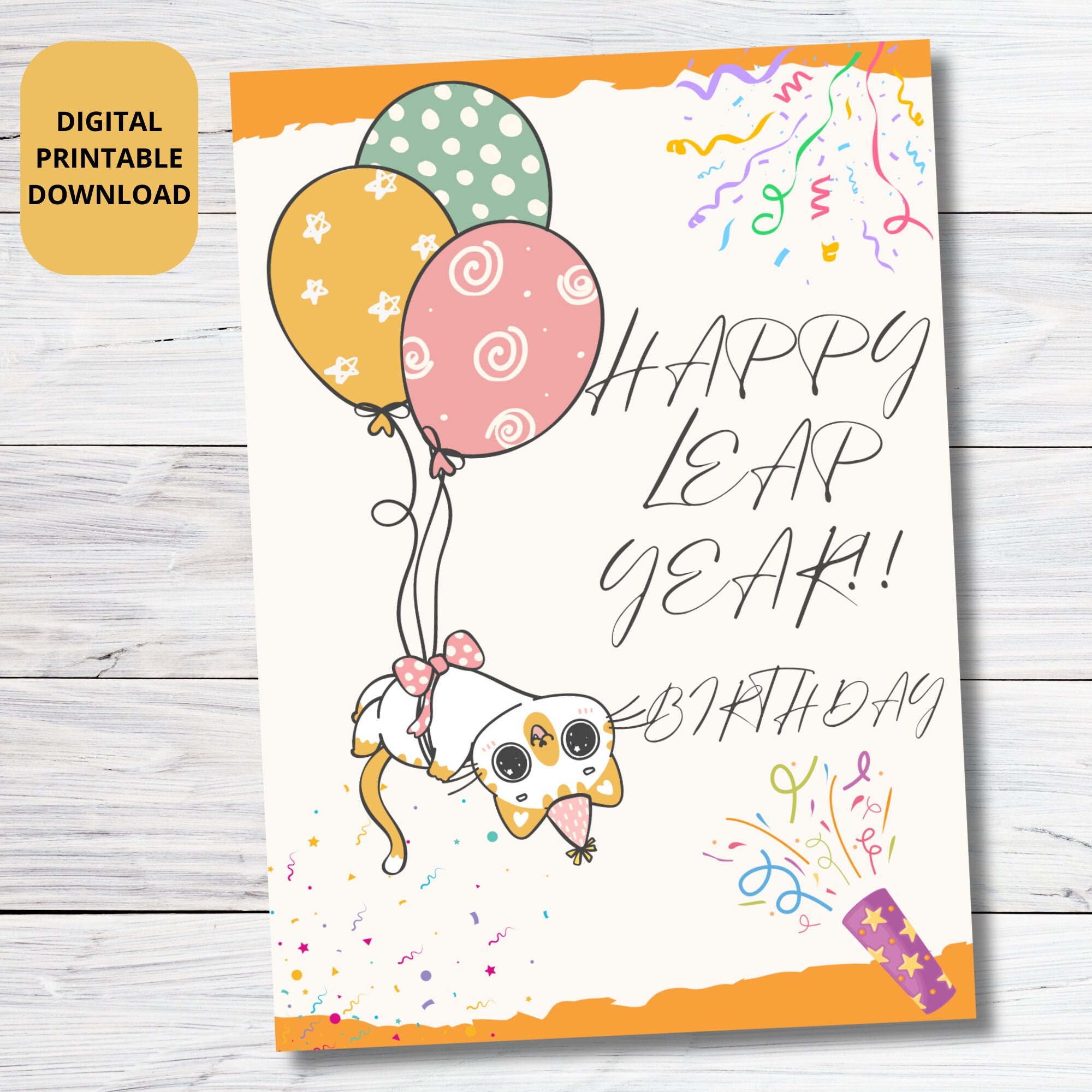 Happy LEAP YEAR Birthday Card LEAP Year Card Happy Birthday Card Etsy Il Fullxfull.5823575189 9ch9