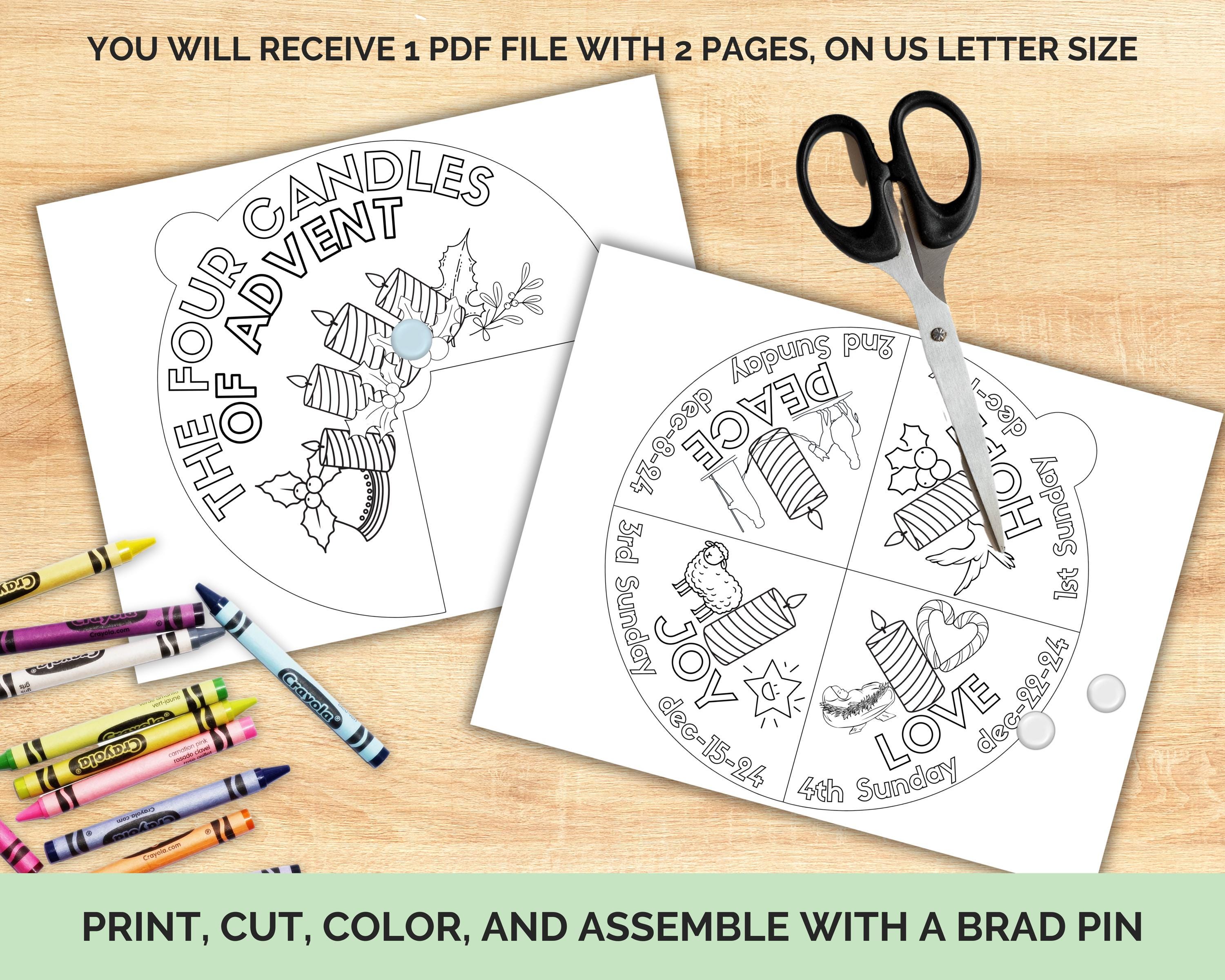 Advent Craft For Kids Spinner Wheel Advent Candle Wreath Coloring advent-craft-for-kids-spinner-wheel-advent-candle-wreath-coloring