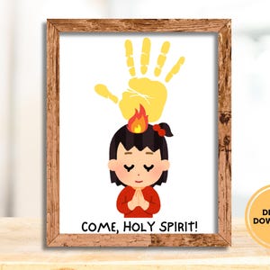 Pentecost Craft for Preschoolers, Pentecost Handprint art craft, Holy Spirit Sunday School Activity, Printable Activity for Pentecost Lesson