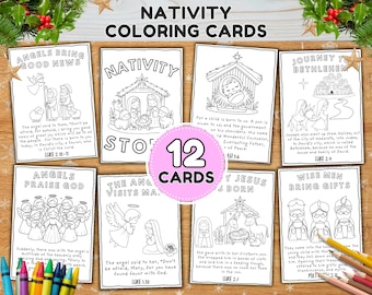 Tarjetas de Adviento para niños, Dibujo para colorear del Nacimiento, Lección para la escuela dominical en preescolar, Versículos bíblicos imprimibles sobre el Nacimiento, Nacimiento de Jesús