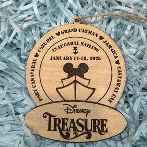 Disney Treasure inspired Ornament, ornament exchange, DCL, FE, custom