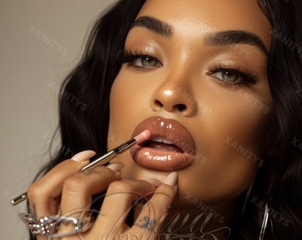 Cosmetics Website Model Photos, Lip Gloss Website Model, Beauty Stock Photos, Makeup Website Model, Makeup Artist Branding