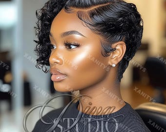 Lace Wig Stock Photo, Hair Model Image (Digital Download)
