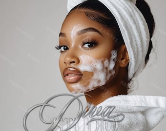 Skincare Website Stock Photo, Esthetician Model (Digital Download)