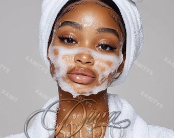 Skincare Website Stock Photo, Spa Esthetician Model (Instant Download)