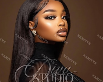 Hair Website Stock Photo, Hairstylist Model Image (Digital Download)
