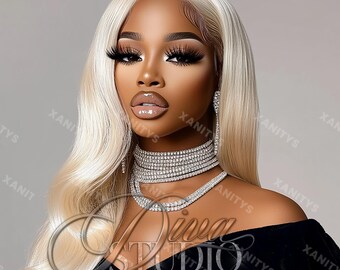 Blonde Hair Model Stock Photo, Hairstylist Website Image (Digital Download)