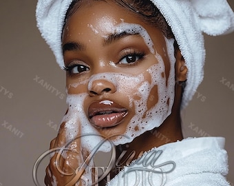 Skincare Stock Photo, Spa Business Banner, Esthetician Model (Digital Download)