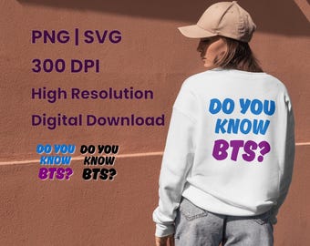 Bangtan citation SVG PNG Bundle | Connaissez-vous BTS ? Fan art numérique | Produits dérivés Kpop, sticker, t-shirt, autocollant, Cricut et silhouette, clipart Kpop