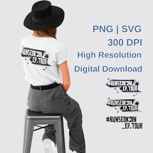 Kpop Run Seokjin Tour SVG PNG | Bangtan Konzert | Armee Aufkleber | Kpop Aufkleber Design | Vektor-Schnittdatei für Cricut, Silhouette