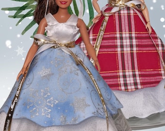 Muñeca CURVY - Vestido de fiesta "ORNAMENT" de Happy Holidays. ¡Dale brillo a tus fiestas! Patrón de costura en PDF.