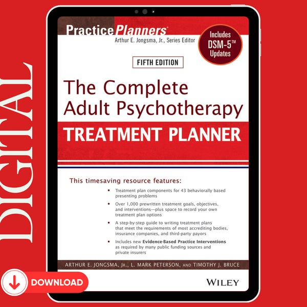 The Complete Adult Psychotherapy TREATMENT PLANNER by Arthur Jongsma - High Definition Digital Book