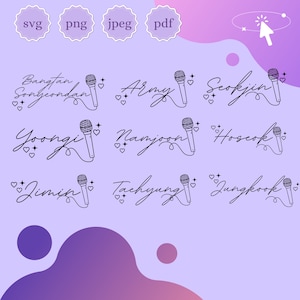 BTS Mic Drop svg png jpg pdf ~ BTS Digital Stickers ~ Téléchargements numériques KPop ~ compatible cricut ~ sticker pour bâtons lumineux