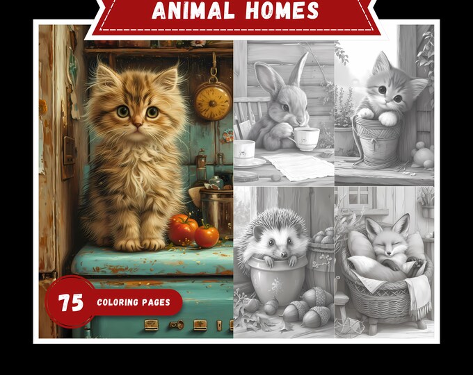 Printable Pets Coloring Pages for Kids and Adults | 90 Pages | Instant ...