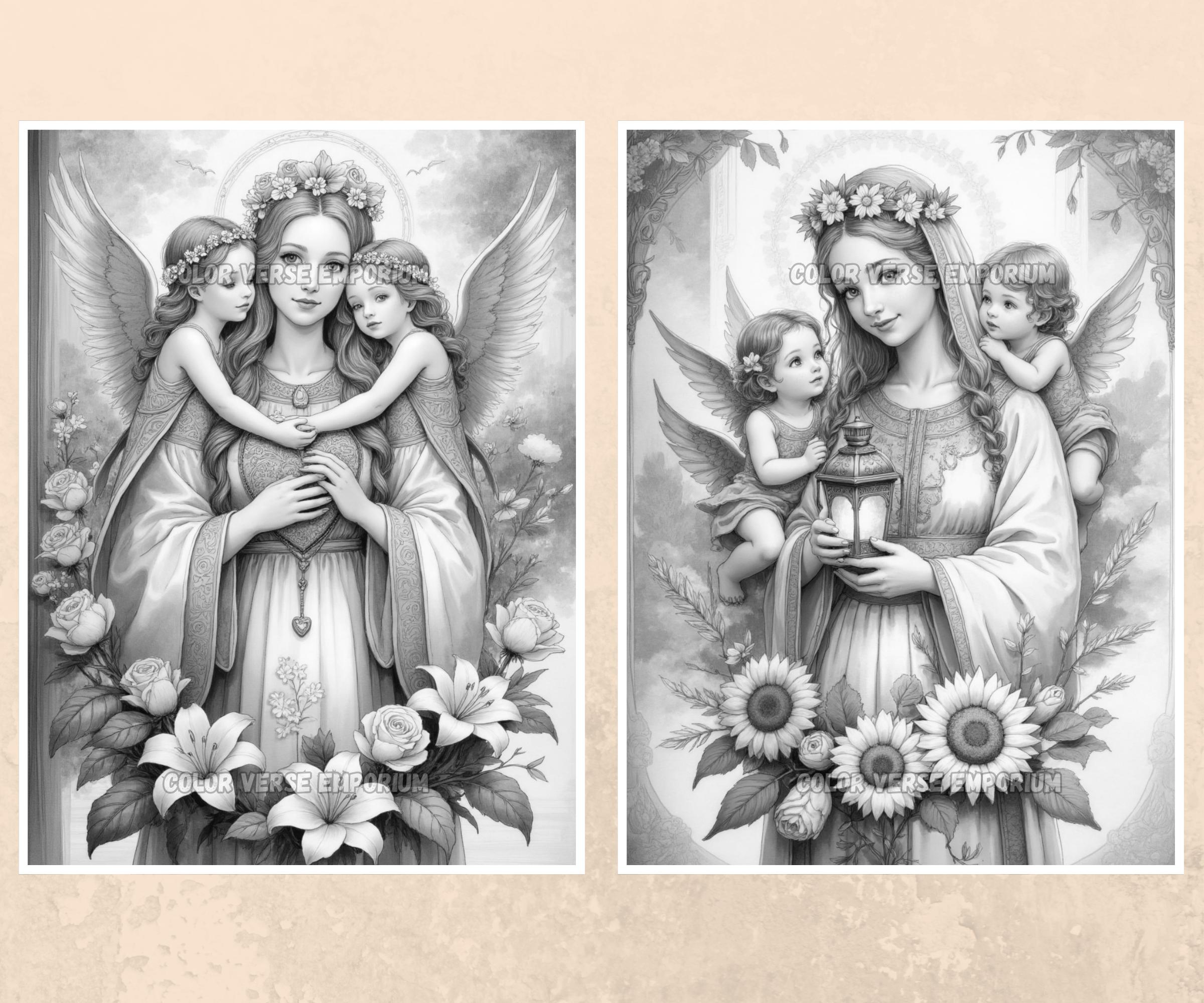 74 Angel Coloring Book, Mary Coloring Pages, Colouring Book, Printable ...