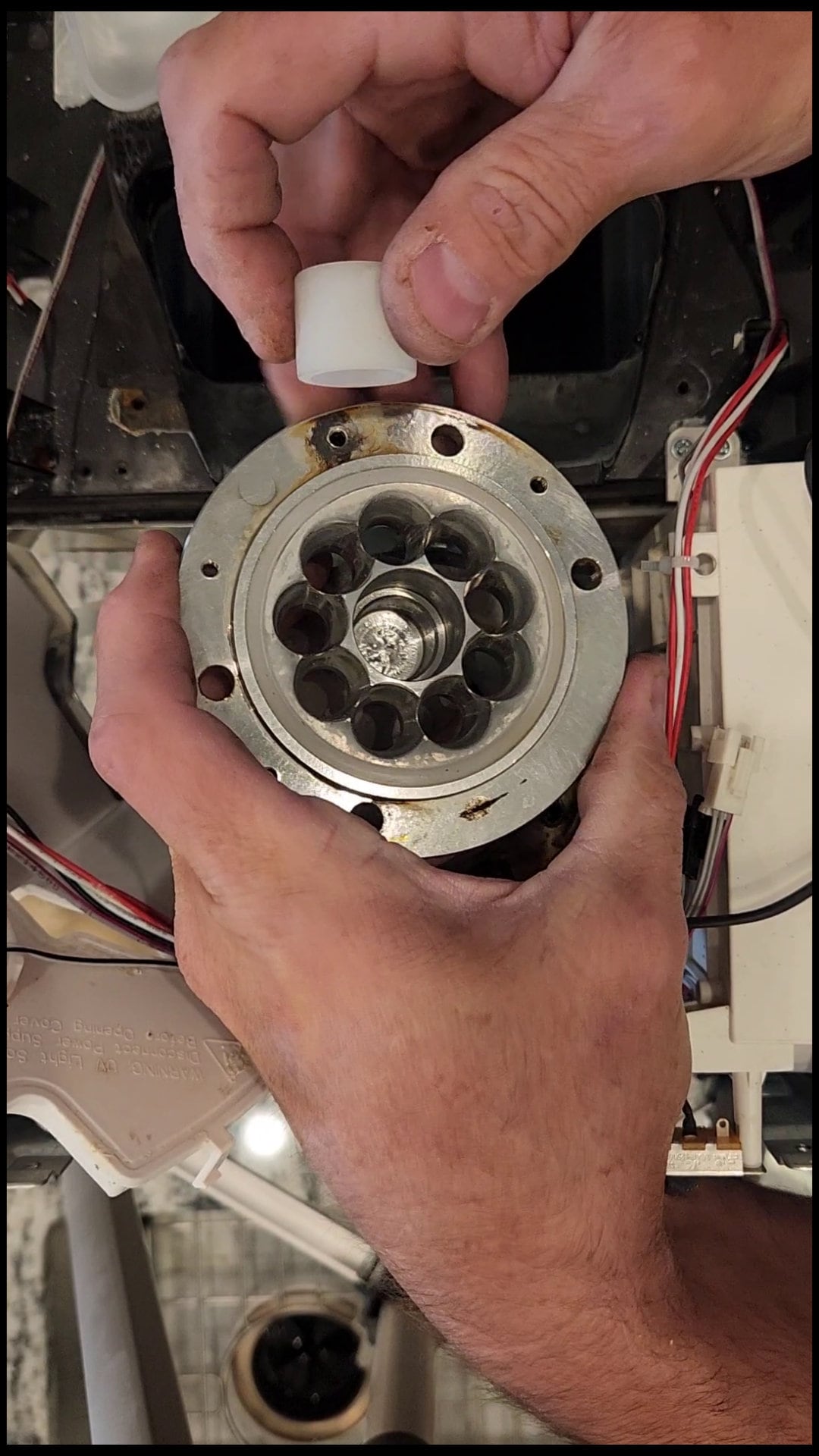 GE Opal Ice Maker Bushing to Fix Screeching Grinding and Black Sludge 2