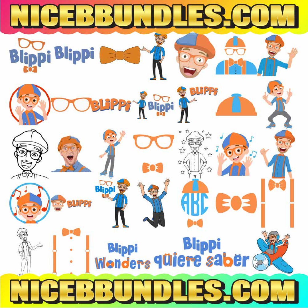 Blippi SVG Bundle, Happy Birthday Blippi Svg, Blippi Sublimation Design ...