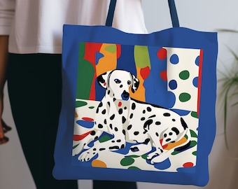 Bolso de mano para dálmata, bolso de compras para cachorros, bonito bolso de mano con lunares para perros, regalo para amantes de los perros, regalo para él, mochila para perros, bolso de transporte sostenible