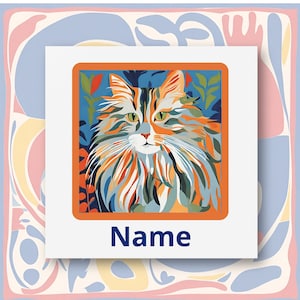 États-Unis et Canada uniquement, paquet de cartes de voeux personnalisées chat, cartes de chat Maine coon, cadeau pour amoureux des chats, cartes illustrées de chat à poil long