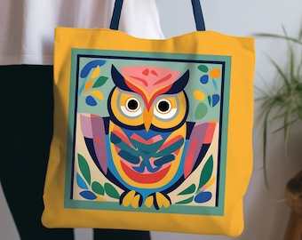 Bolso de búho, bolso para aves, bolso reutilizable, bolso para manualidades, regalo para ornitólogos, bolso para amantes de las aves, bolso de playa