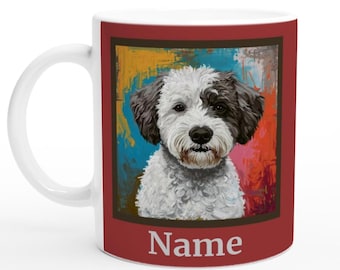 Taza personalizada de Sheepadoodle / Taza de café con diseño de perro / Regalo artesanal de Sheepadoodle para amantes de los perros
