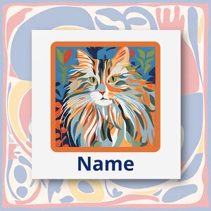 Royaume-Uni et UE uniquement, paquet de cartes de voeux personnalisées chat, cartes de chat Maine coon, cadeau pour amoureux des chats, cartes illustrées de chat à poil long