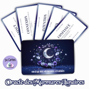 Oracle des Murmures Lunaires, Cartes Oracle Phases lunaires, en français, Cartes Rituel lunaire, PDF à imprimer