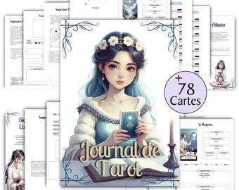 Tarot Journal + Tarot Cards in French, Printable Tarot Card Journal, Tarot Guide in French