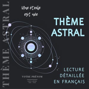 Thème astral de naissancce personnalisé en français, cadeau astrologie, carte natal, Lecture Astrologique, thème astrologique