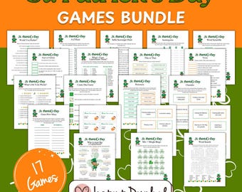 St. Patrick's Day Games & Activities Bundle, 17 Fun St. Patrick's Day Party Games for kids, teens, adults, St. Paddy's Day Activities