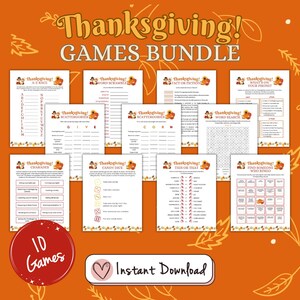 Thanksgiving Games | Thanksgiving Party Games | Thanksgiving Games for Adults Kids | Thanksgiving Game Bundle | Thanksgiving Games Printable