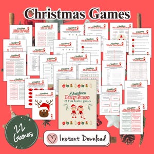 Christmas Games Bundle, 22 Printable Christmas Party Games, Family Christmas Games, Christmas Games for Adults Kids, Christmas Trivia Games