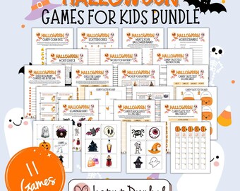 Halloween Games Bundle for Kids: 11 Printable Party Games (PDF)