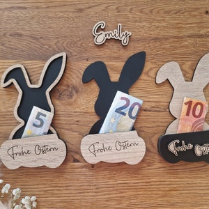 Geldgeschenk Hase Ostern, individuelles Geschenk mit Namen, personalisierbar, Geschenkidee von IDEENwerkelei Bild 1