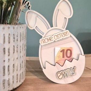 Ostergeschenk, Geldgeschenk, Holzgeldgeschenk, Holzosterei, Osterei, Holzkarte zu Ostern