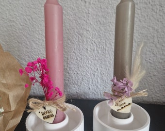 Candle holder, heart shape, personalized gift, Mother's Day, birthday, thank you, souvenir