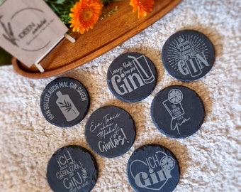 Glass coaster, coaster, slate, placemat, engraved gin coaster, gift idea from IDEENWerkelei
