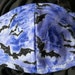 Bats flying on Purple Sky. Face Mask .Fits most adults. cotton. poli fabric soft ear holder. Made in Oregon, washable. reusable