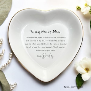Personalized Bonus Mom Gift Ring Dish, Wedding Favor for Godmother Proposal Baptism Birthday Gift