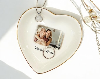 Plato para anillos con foto personalizado - Plato para joyas con foto - Regalos para mamá, hija, hermana, amigas, regalos para el Día de la Madre