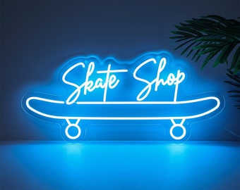 Custom Skateboard Name Neon Sign, Skateboard Club Decor, Gifts for Skateboarders, Perfect Gifts for Him, Kid Room Decor,Birthday Gift