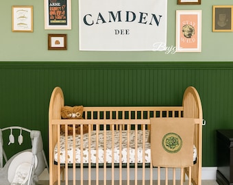 Custom Baby Name Canvas Banner: Nursery Decor, Kids Room Sign