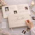 Custom Linen Wedding Guest Book , Personalized Linen Hardcover Album, Polaroid Photo Guestbook, Wedding Keepsake & Anniversary Memory Book