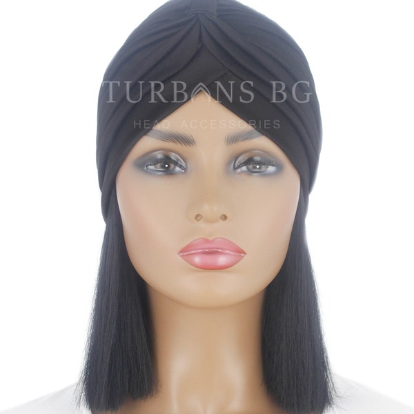 Turban | Kopftuch | Dunkel Kaffee Turban | Chemo Mütze | Eleganter Turban | Alopezie Mütze | Turban für Frauen | Arabische Muslimische Frau Hut | Strand-Hut